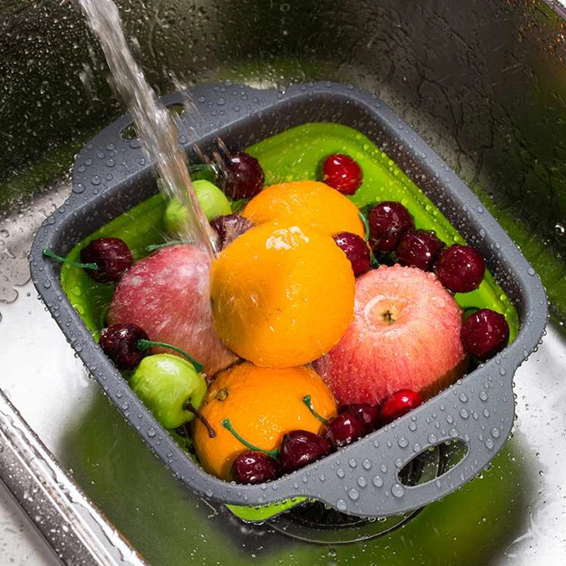 Faltbarer Gemüse- und Obstkorb – Klappbares Sieb & Abtropfkorb